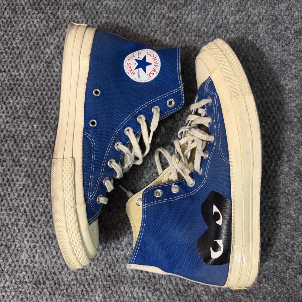 Comme des Garcons PLAY Converse Chuck High Top Blue Mens 10 Sneaker 171846C